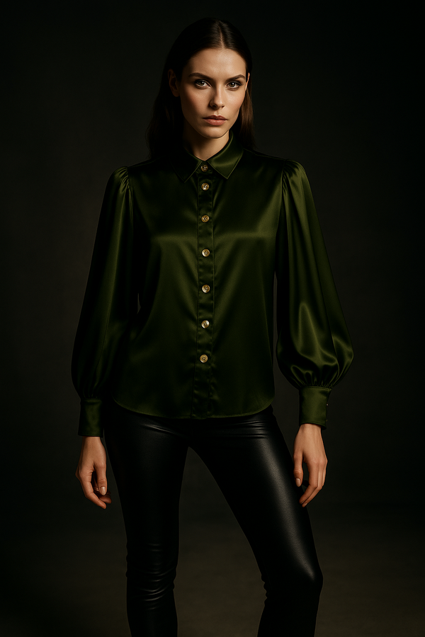 Seiden Bluse Grün