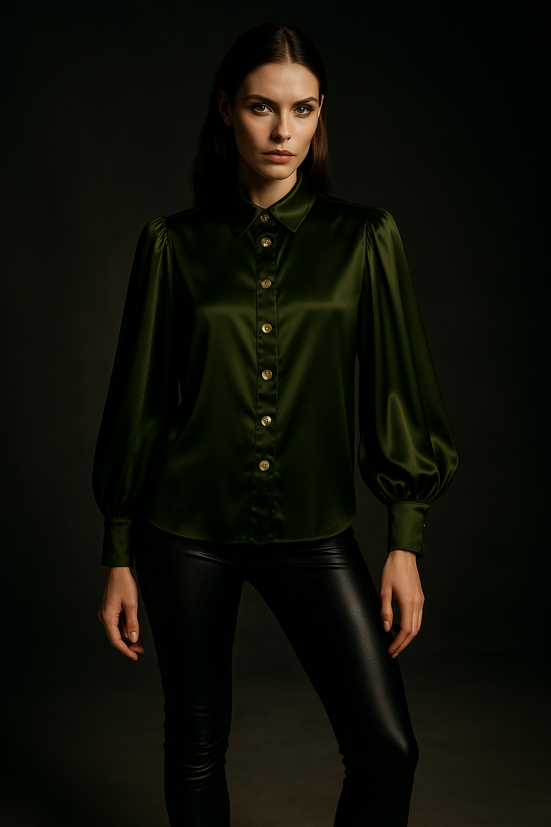 Seiden Bluse Grün