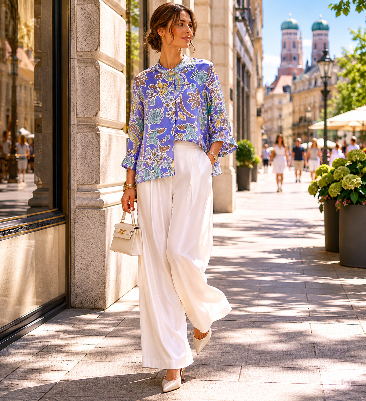 Statement-Bluse „Floral“ Flieder | Multicolor
