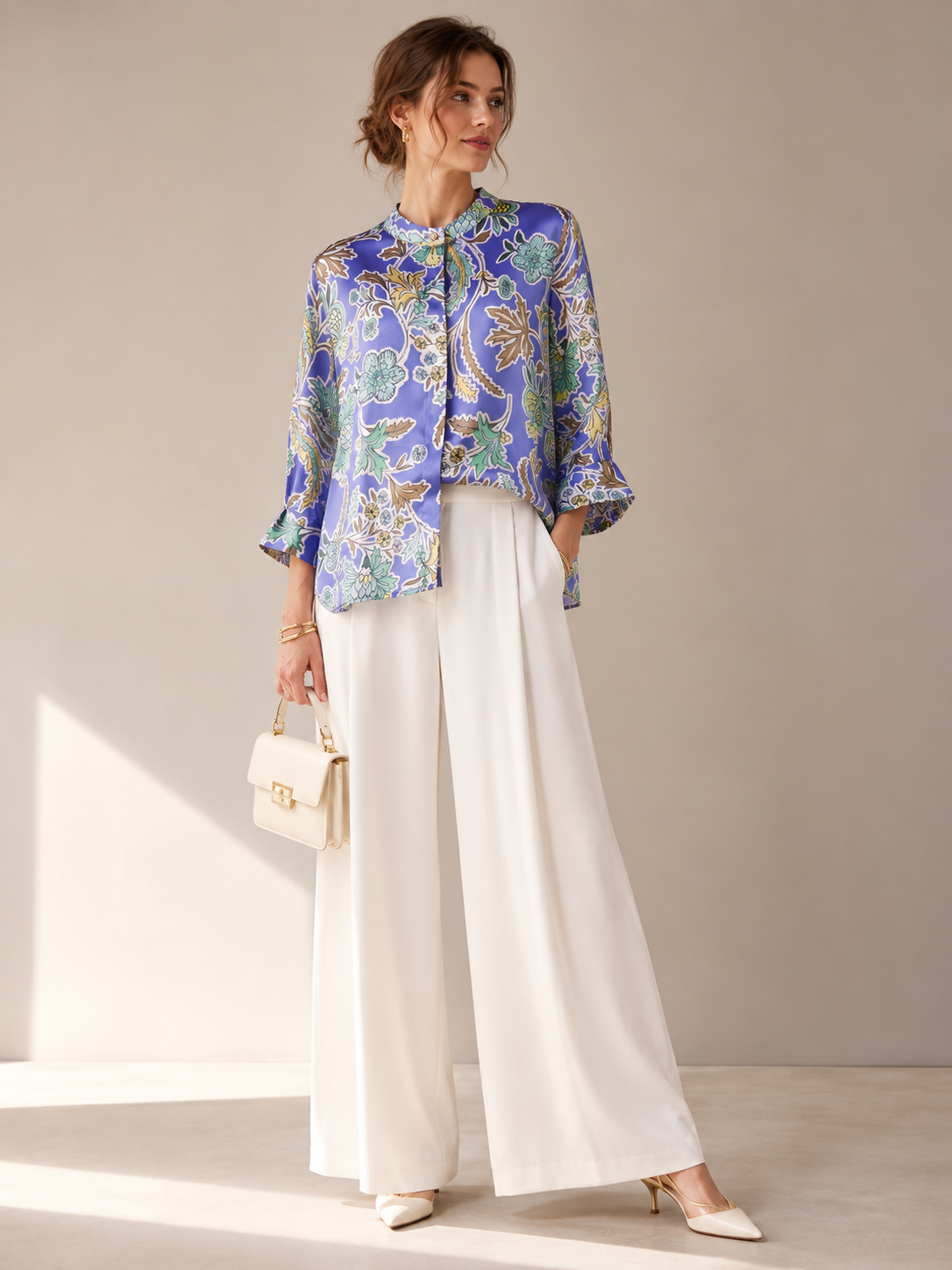 Statement-Bluse „Floral“ Flieder | Multicolor