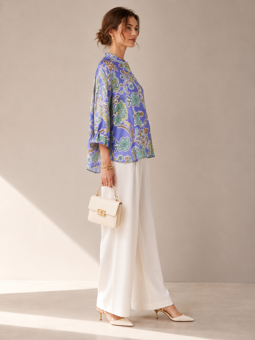 Statement-Bluse „Floral“ Flieder | Multicolor