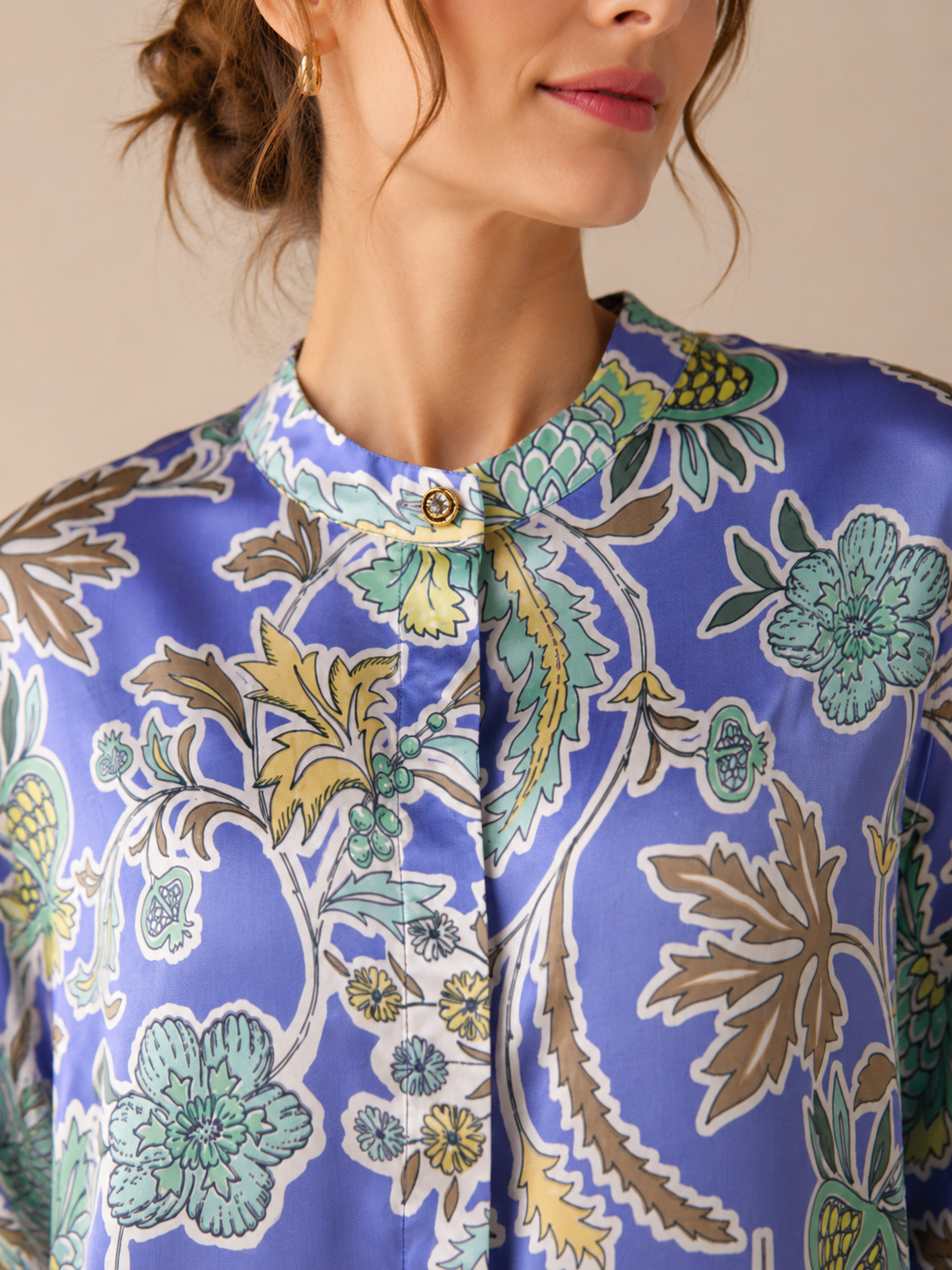 Statement-Bluse „Floral“ Flieder | Multicolor
