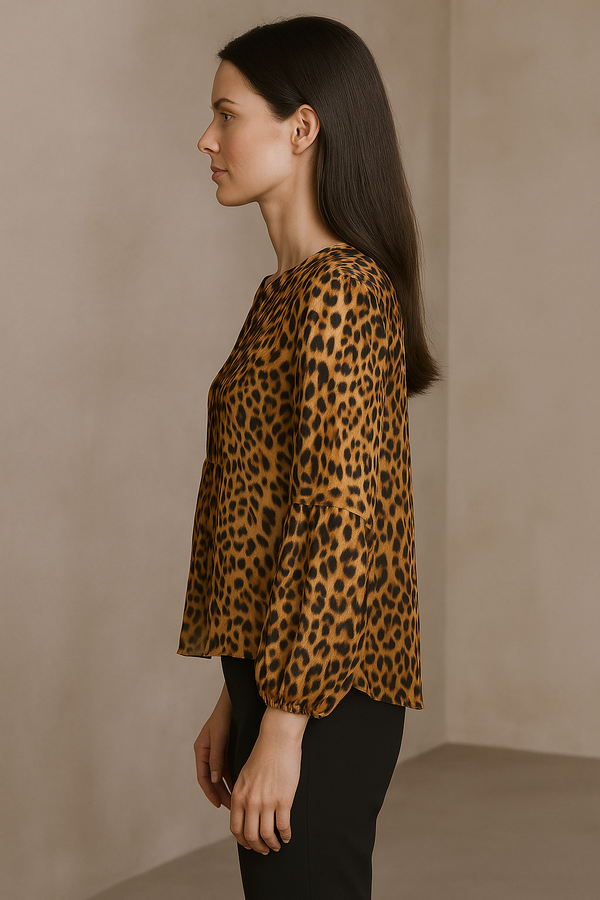 Bluse „Leo“ Braun | Beige