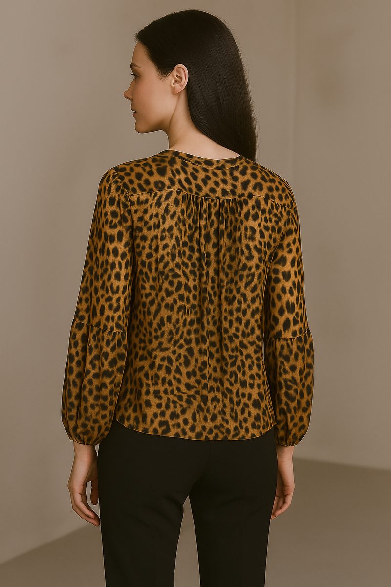 Bluse „Leo“ Braun | Beige