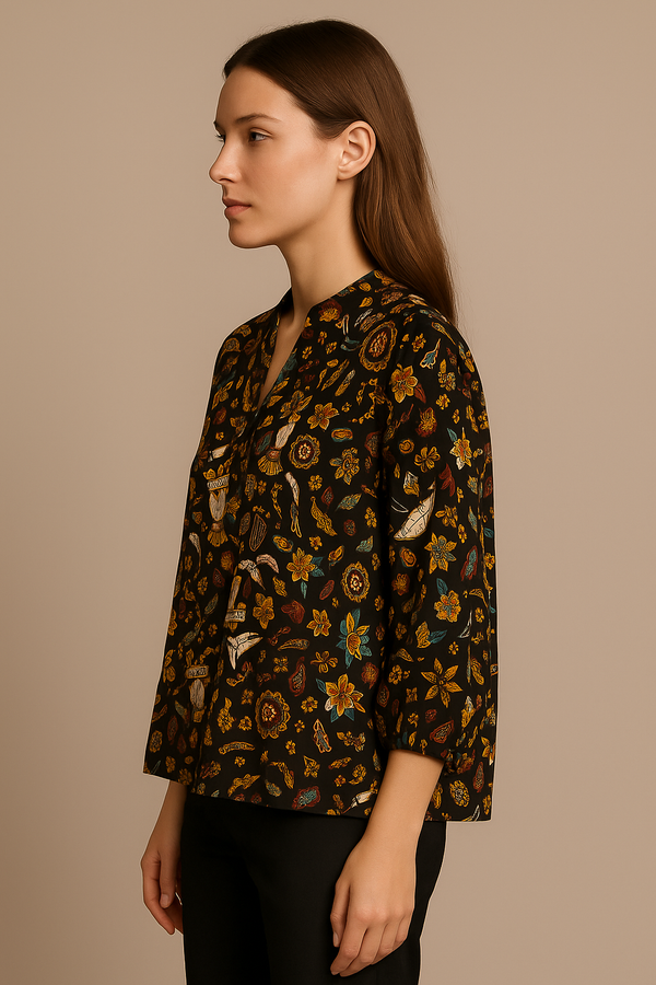 Bluse Schwarz | Multicolor