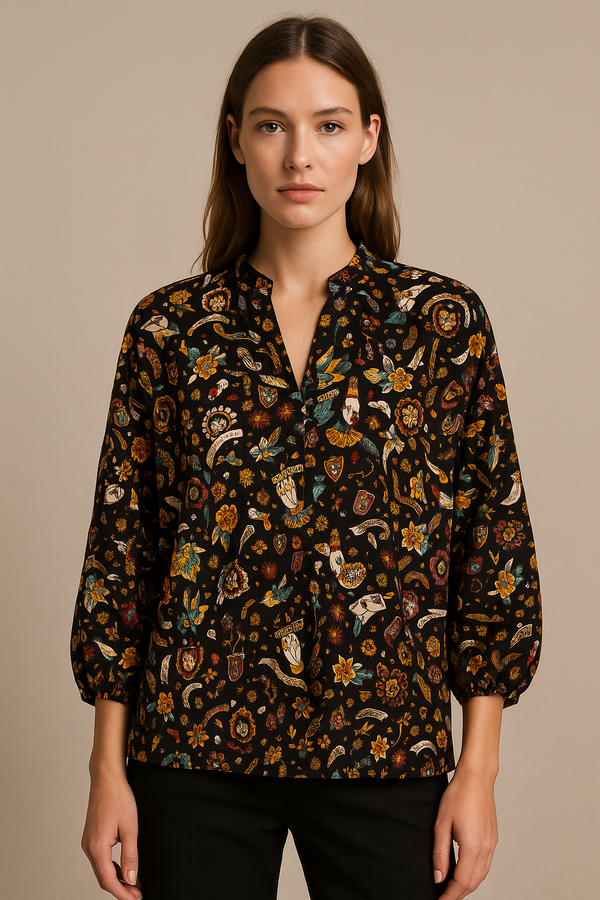 Bluse Schwarz | Multicolor