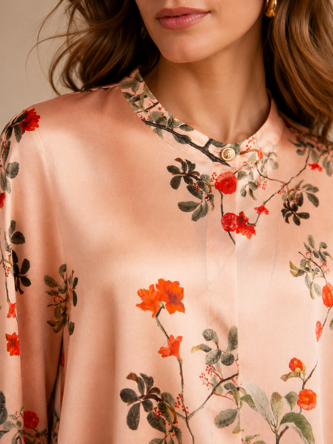 Statement-Bluse „Floral | Vogel“ Multicolor