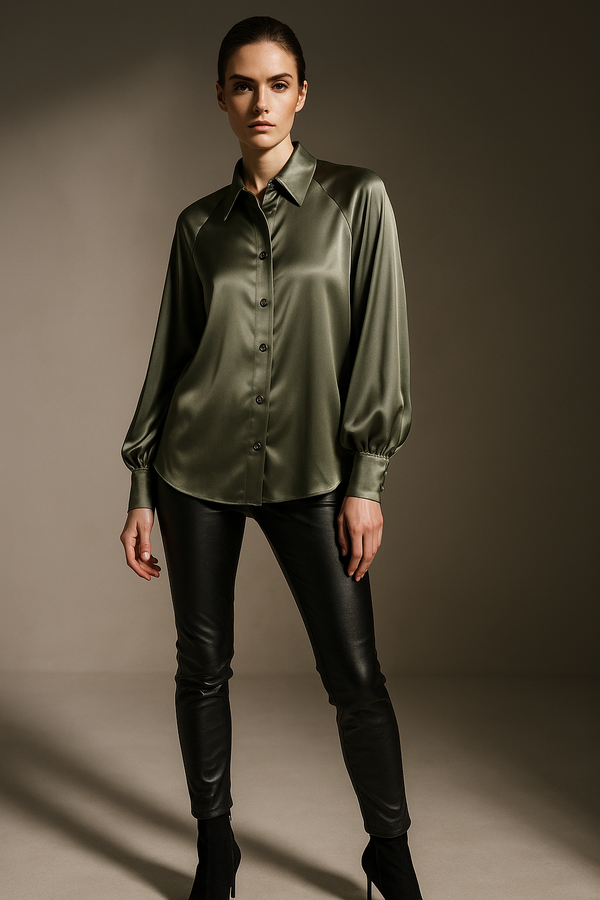 Seiden Bluse Salbei
