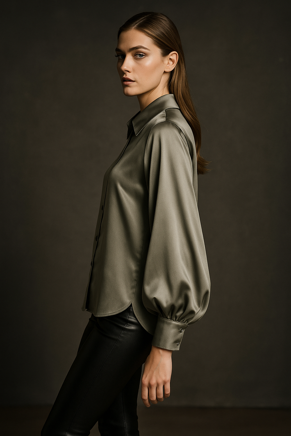 Seiden Bluse Salbei