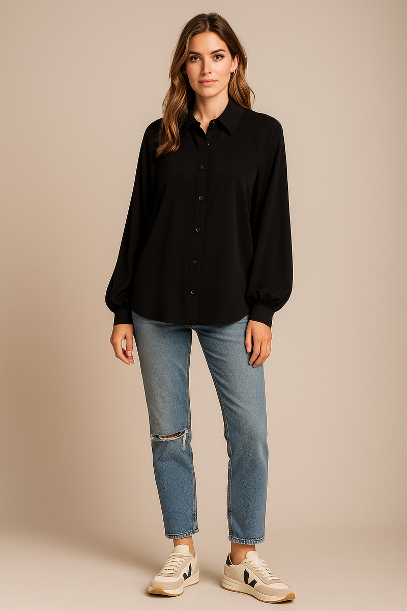 Seiden Bluse Schwarz