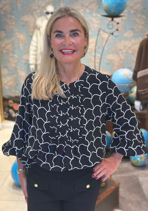 Bluse Schwarz | Weiß