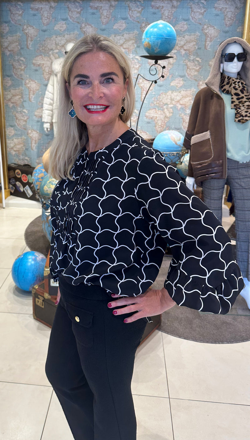 Bluse Schwarz | Weiß