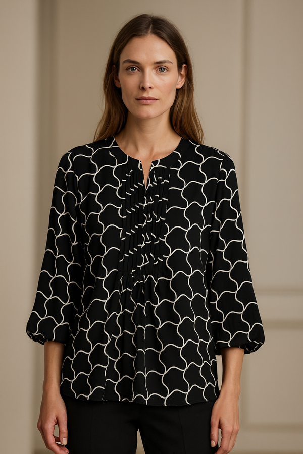 Bluse Schwarz | Weiß