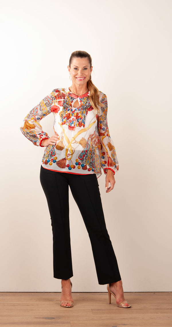 Bluse Weiß | Multicolor