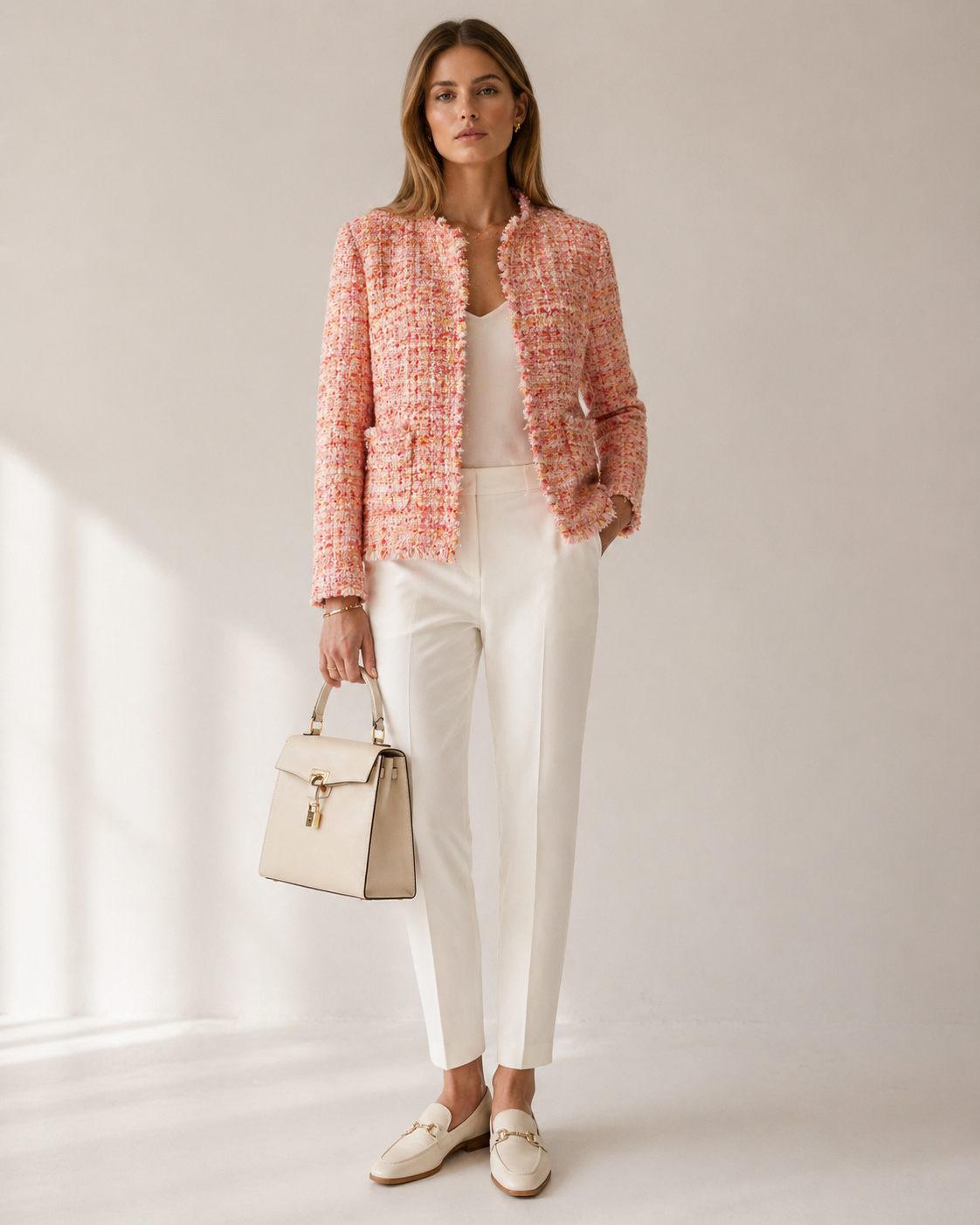 Statement-Bouclé-Jacke Pink | Gelb | Multicolor