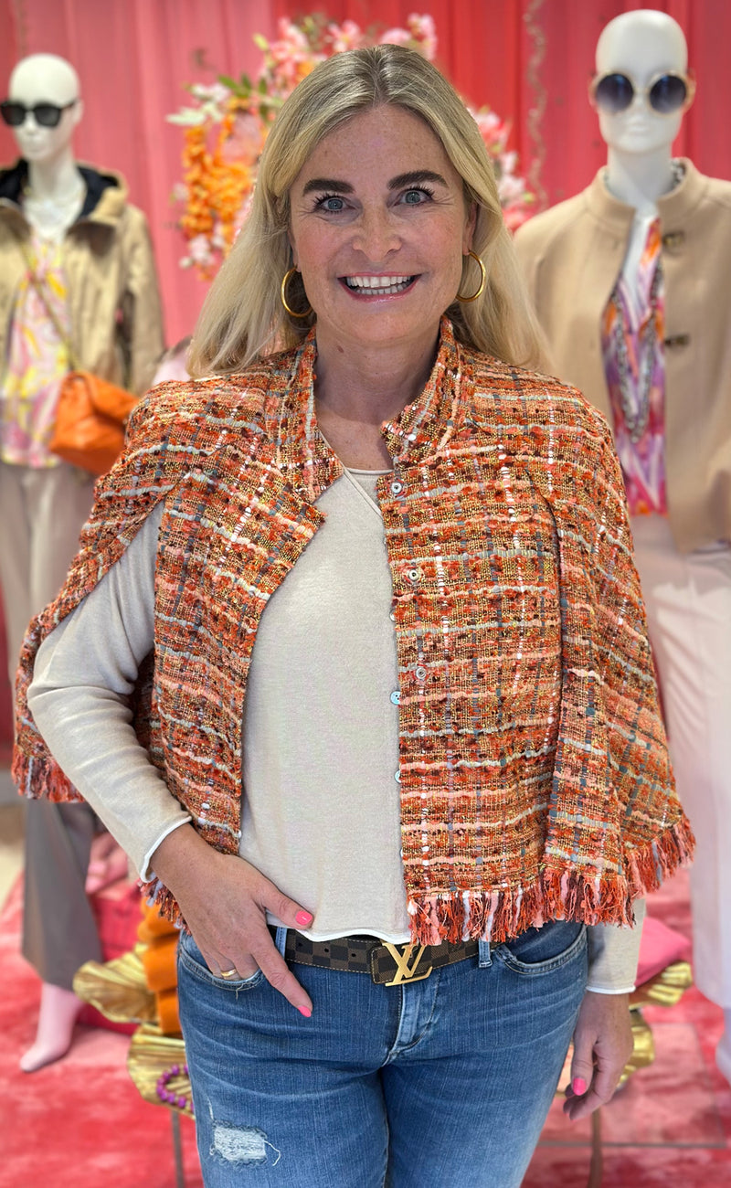 Bouclé Cape | Jacke Multicolor