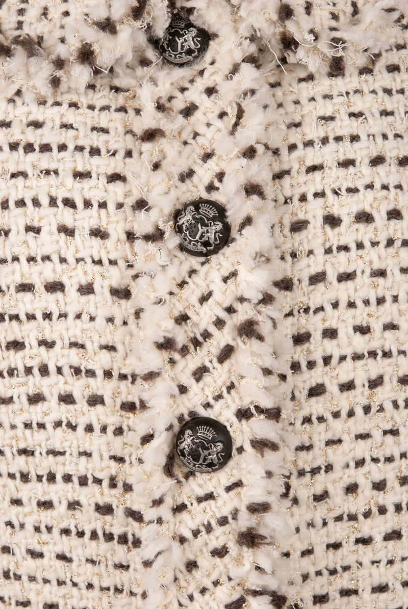 Bouclé Jacke Weiß | Multicolor