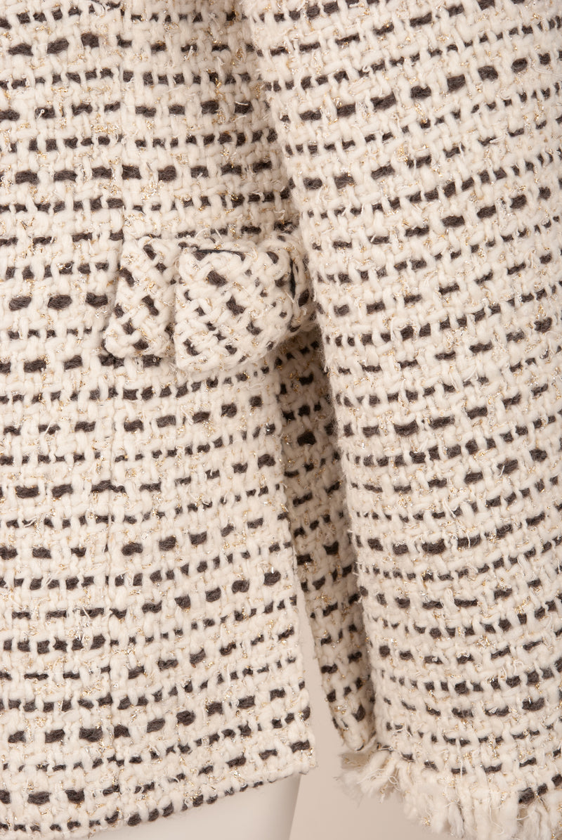 Bouclé Jacke Weiß | Multicolor