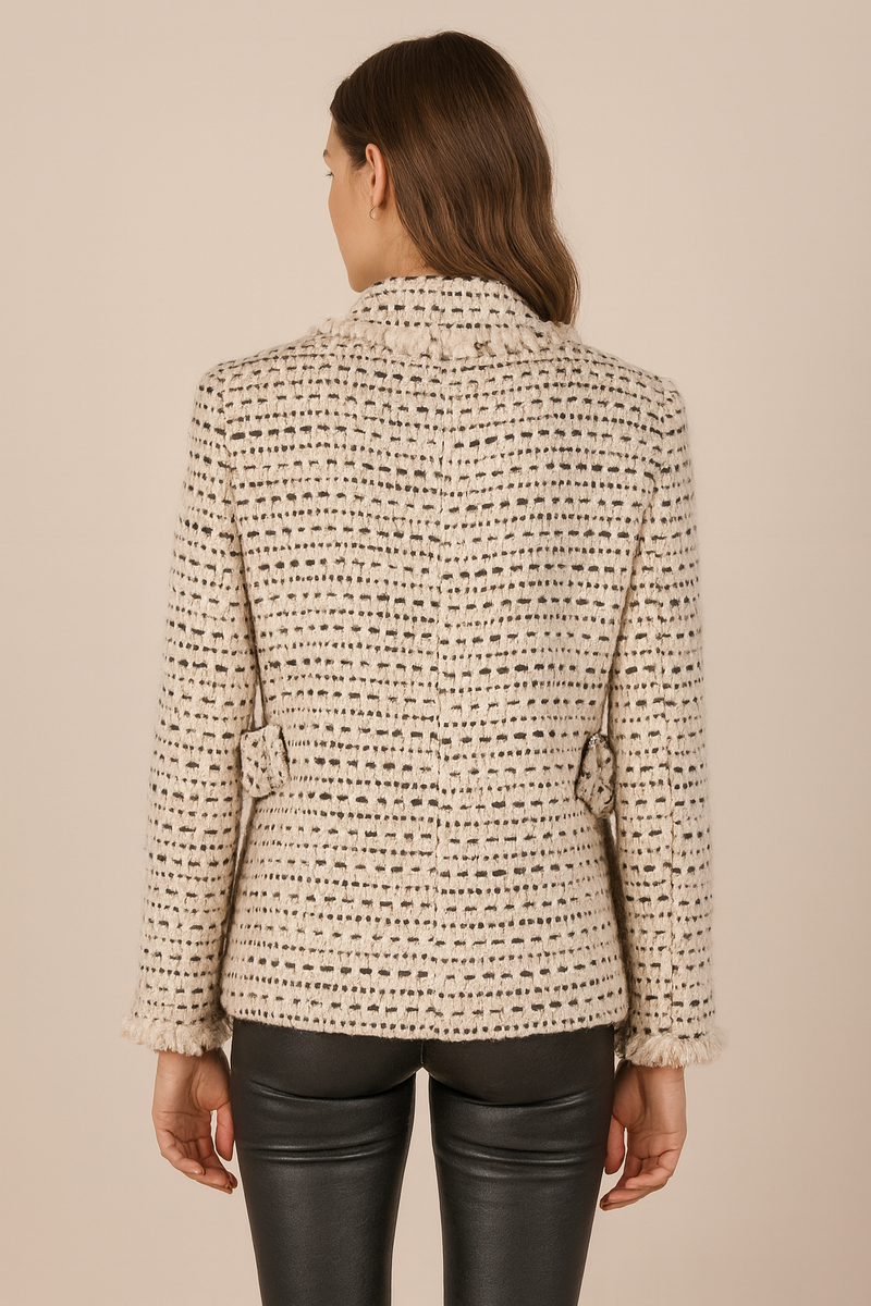Bouclé Jacke Weiß | Multicolor