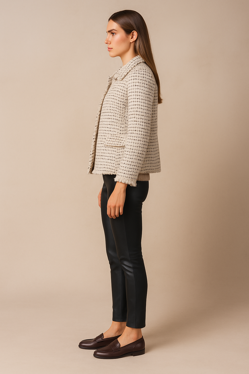 Bouclé Jacke Weiß | Multicolor