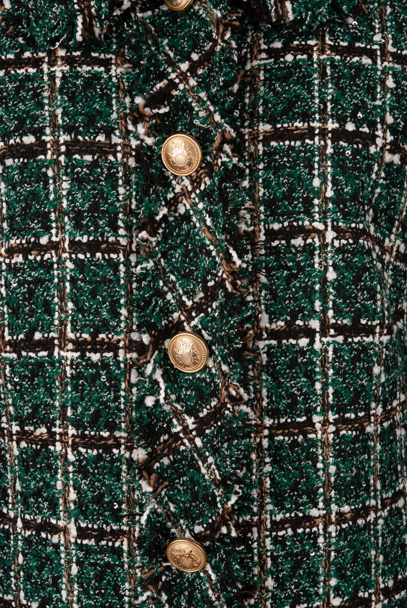 Bouclé Jacke Grün | Multicolor