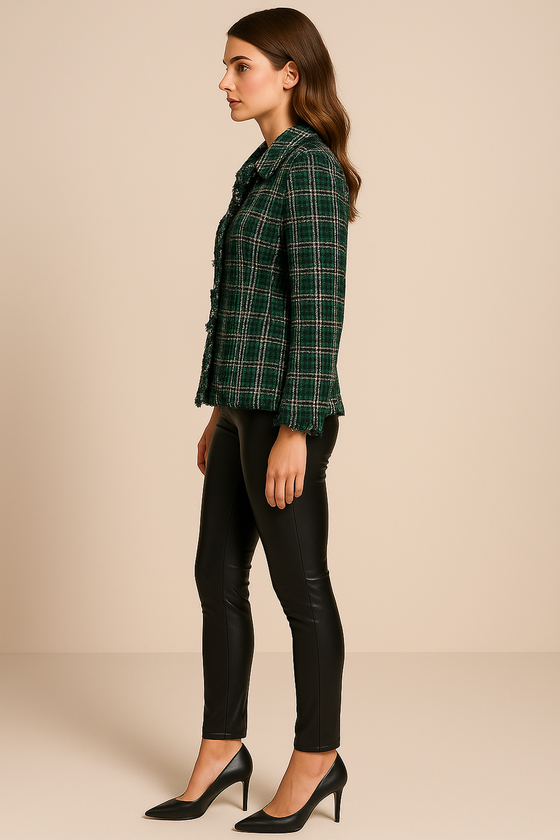 Bouclé Jacke Grün | Multicolor