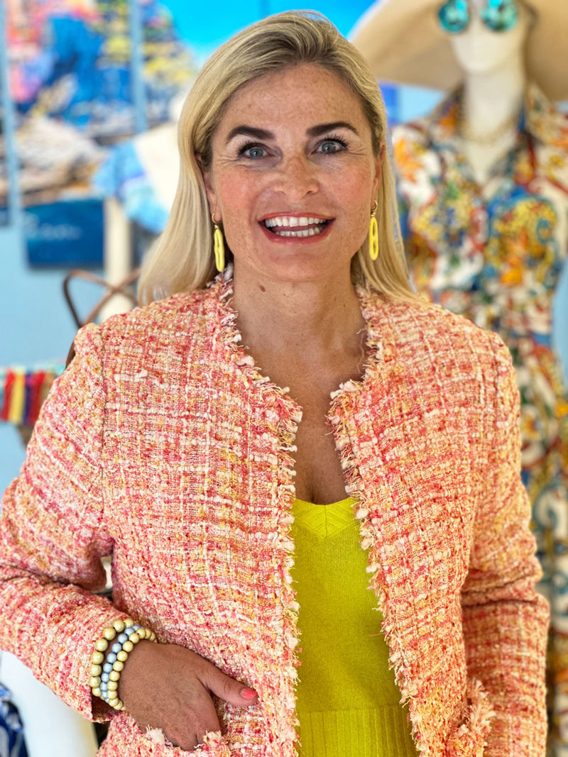 fleur Bouclé Jacke Koralle | Gelb