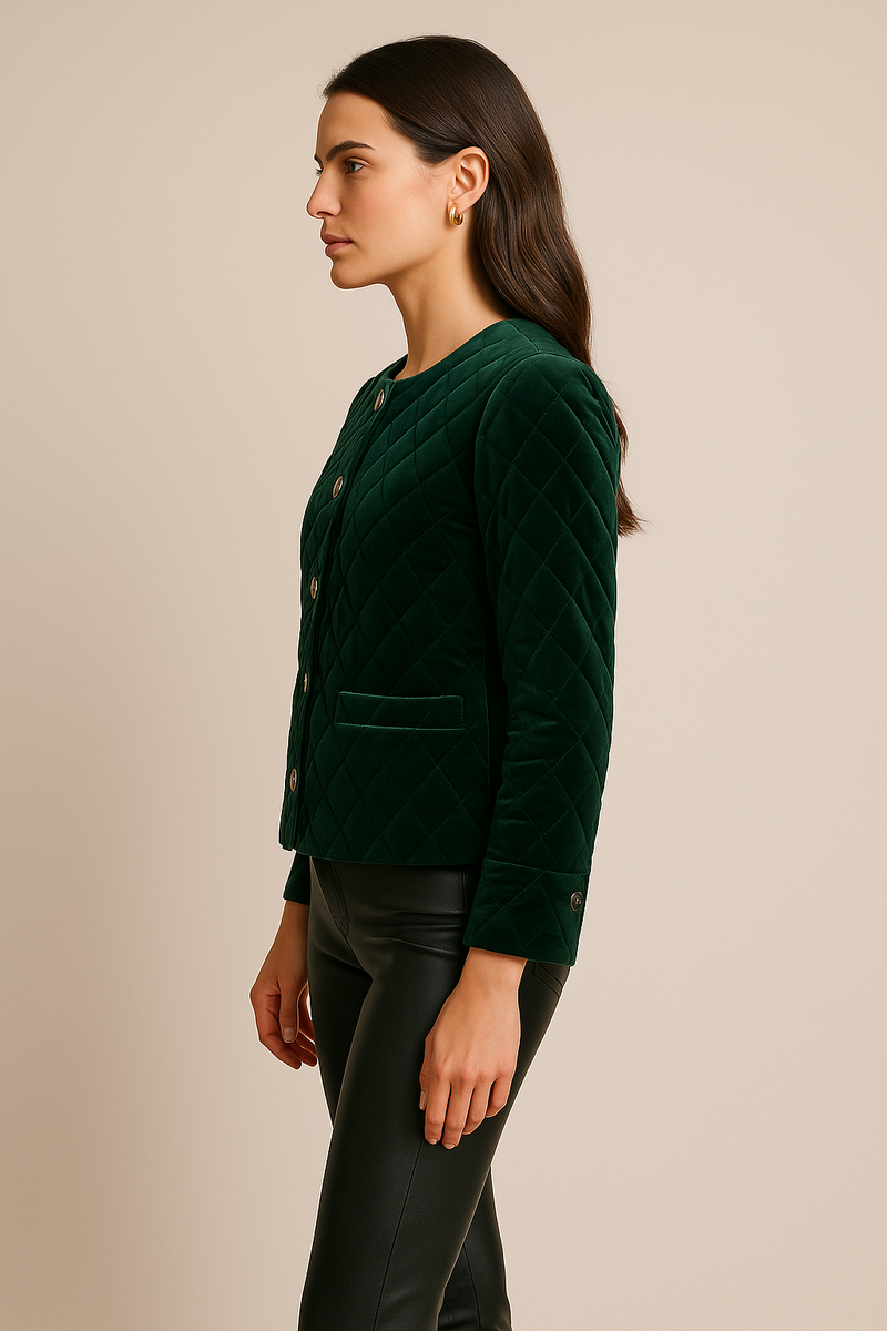 Jacke „Samt“ Dunkelgrün