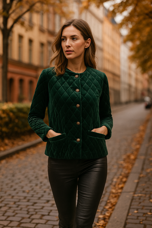 Jacke „Samt“ Dunkelgrün