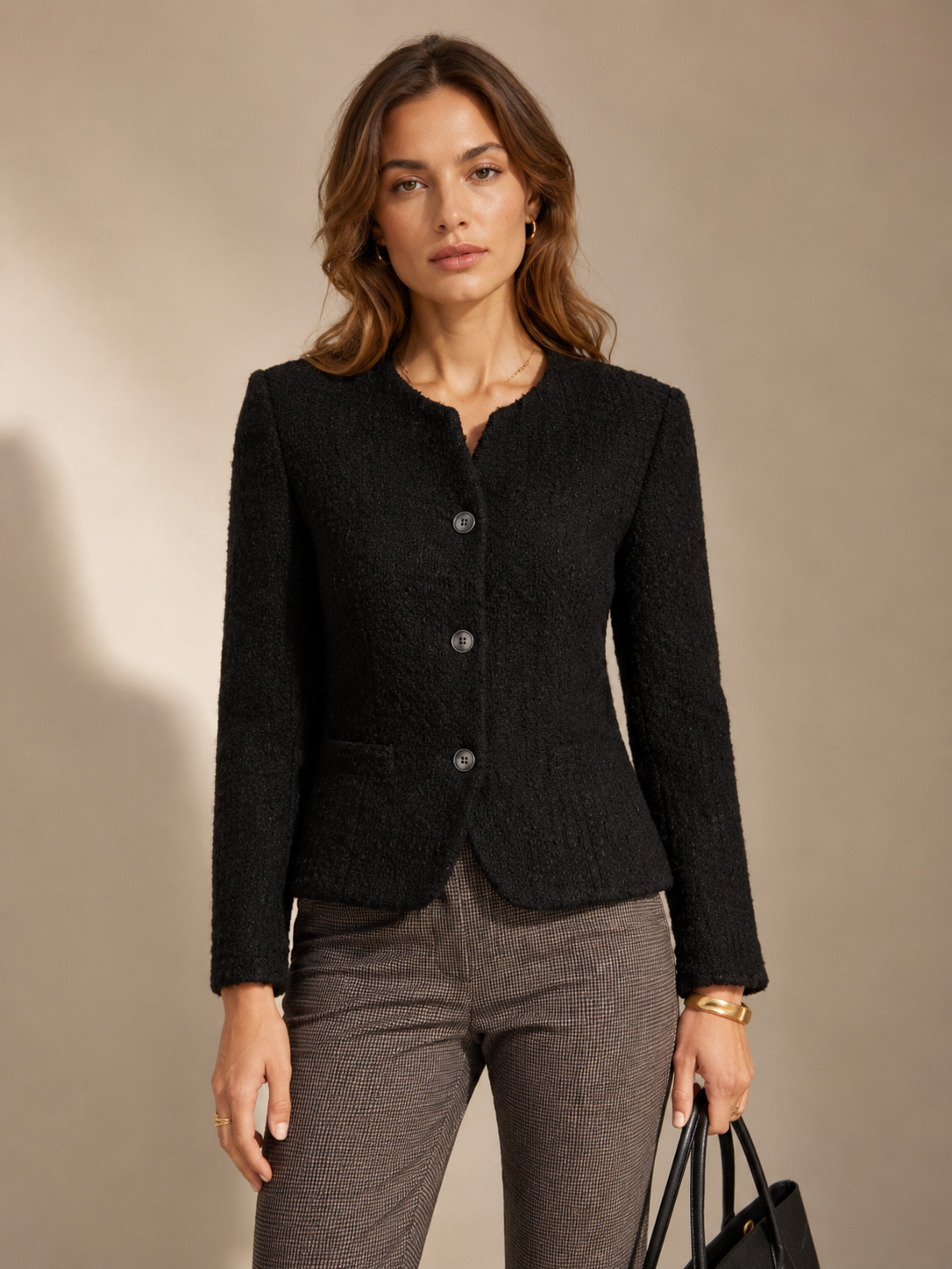 fleur Pariser Chic Strukturierte Jacke Schwarz - Lookbook-Impression