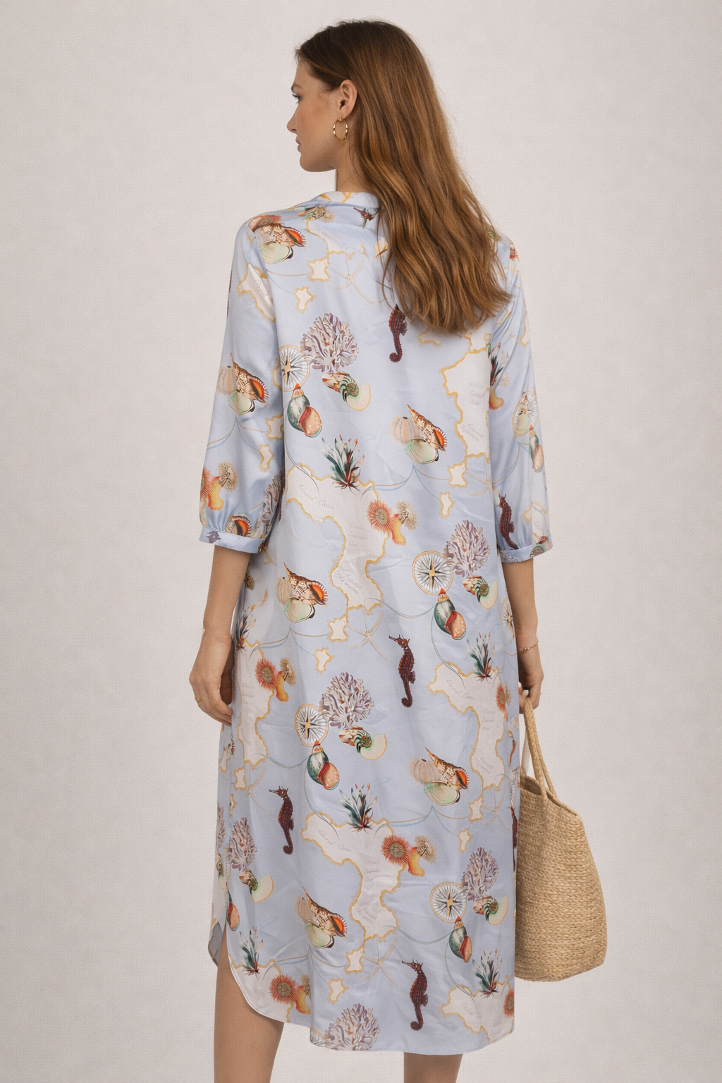 Seidenkleid Hellblau | Multicolor