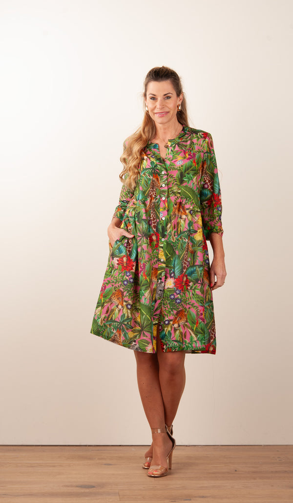 Kleid Pink | Grün | Multicolor
