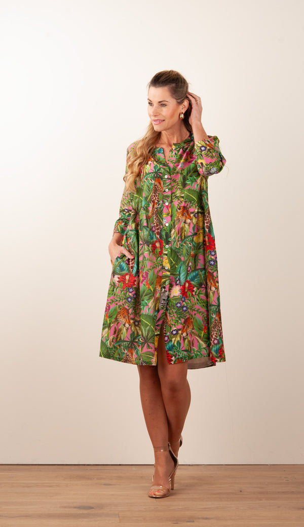 Kleid Pink | Grün | Multicolor