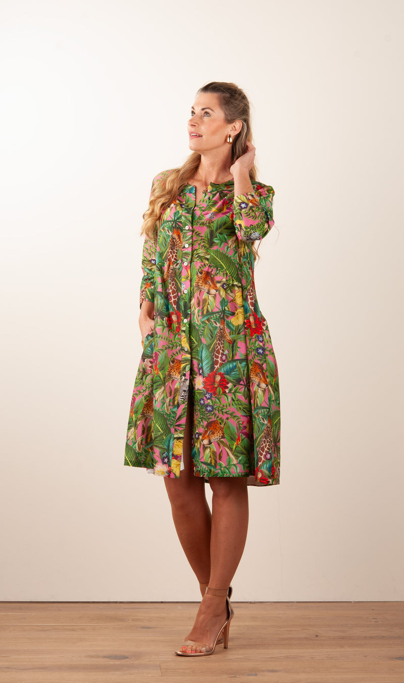 Kleid Pink | Grün | Multicolor