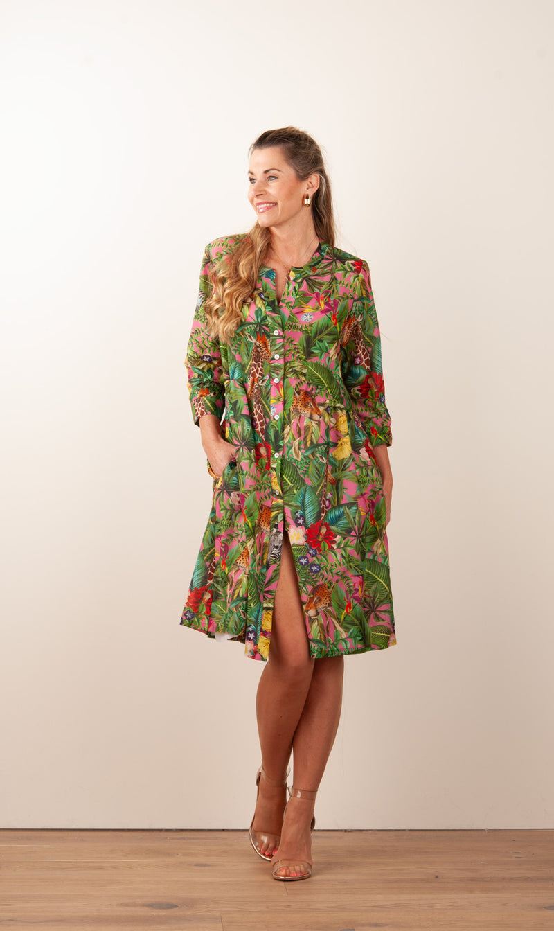 Kleid Pink | Grün | Multicolor