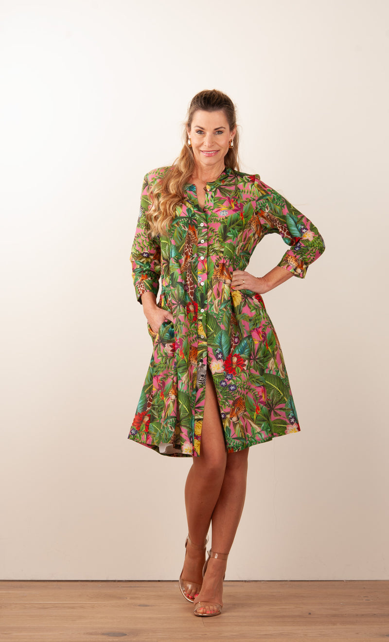 Kleid Pink | Grün | Multicolor