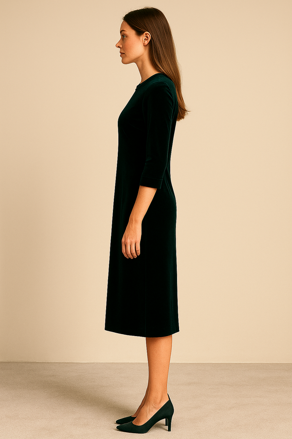 Samt Kleid Dunkelgrün