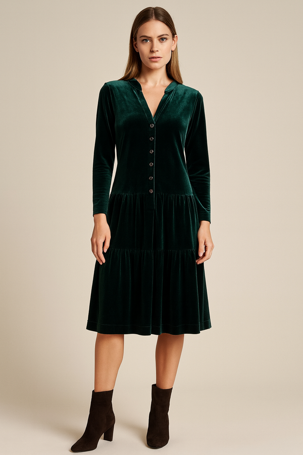 Samt Kleid Dunkelgrün
