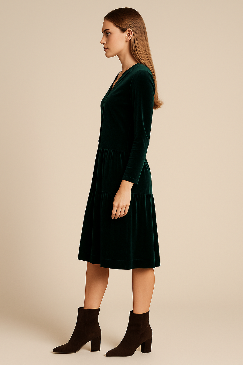 Samt Kleid Dunkelgrün