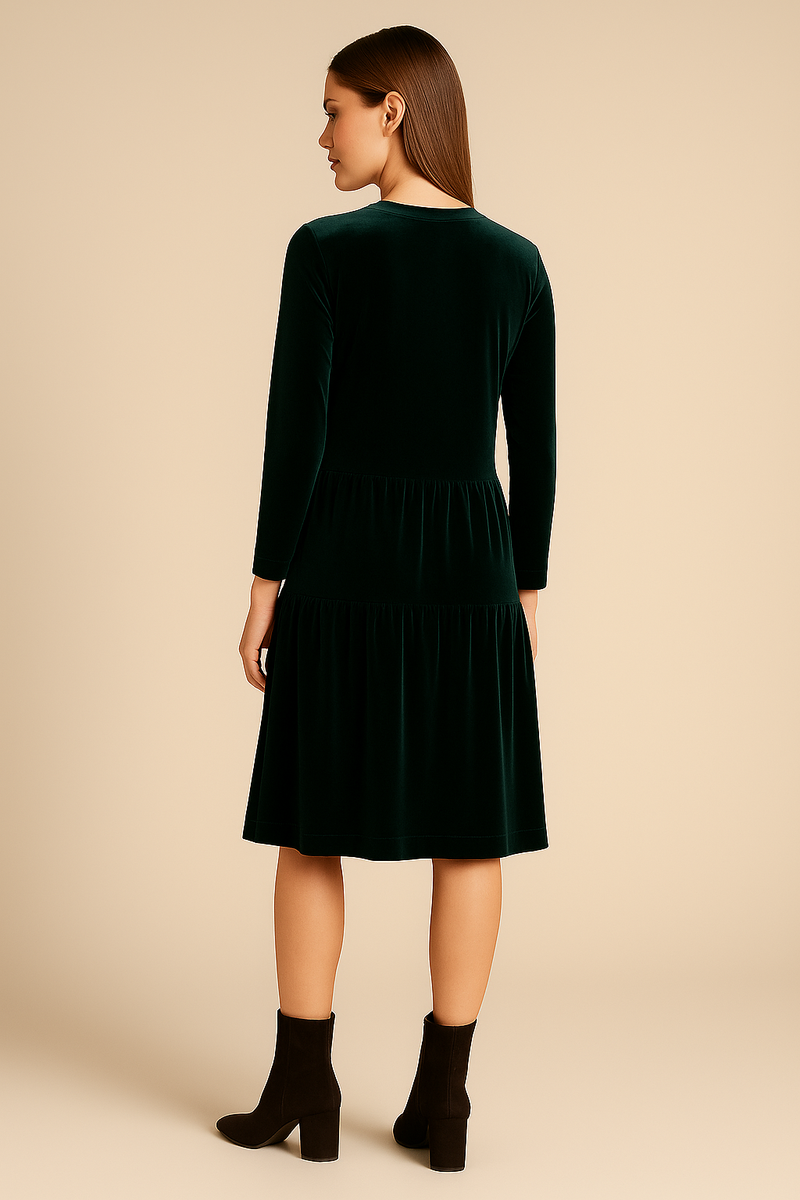 Samt Kleid Dunkelgrün