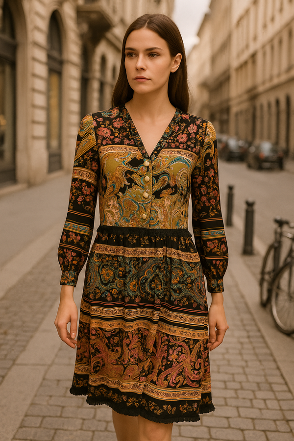Kleid Schwarz | Multicolor
