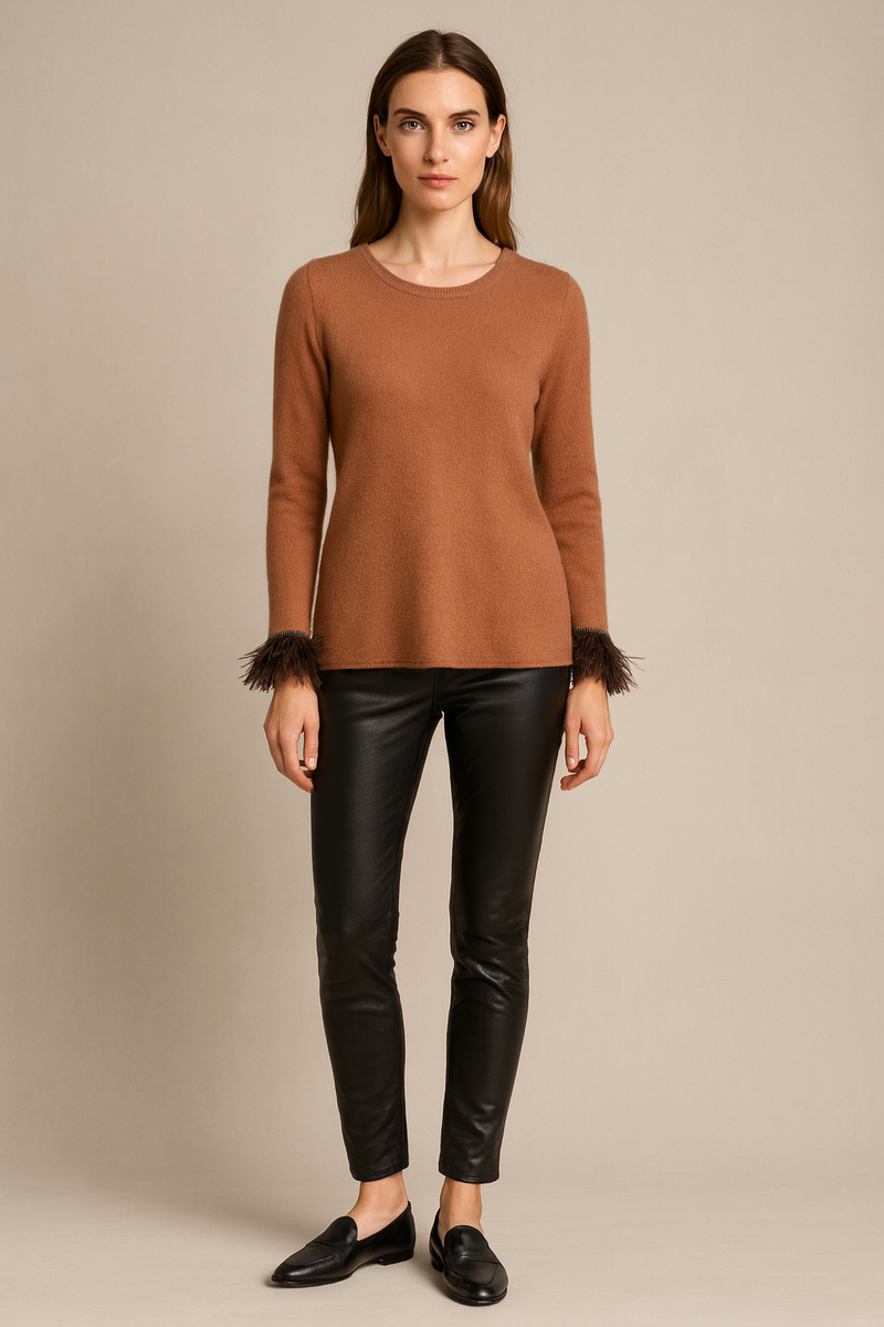 Kaschmir Pullover „Feder“ Amarone