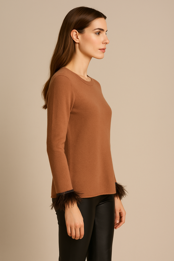 Kaschmir Pullover „Feder“ Amarone