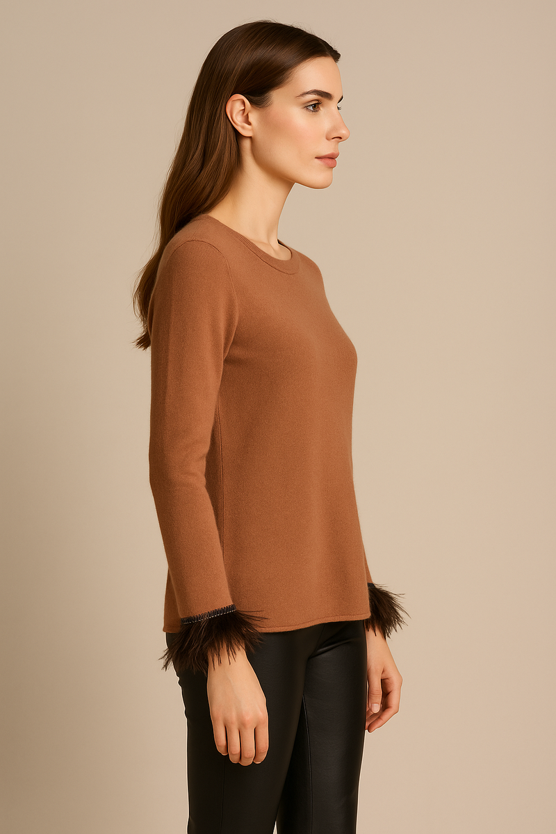 Kaschmir Pullover „Feder“ Amarone