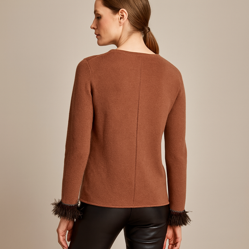 Kaschmir Pullover „Feder“ Amarone