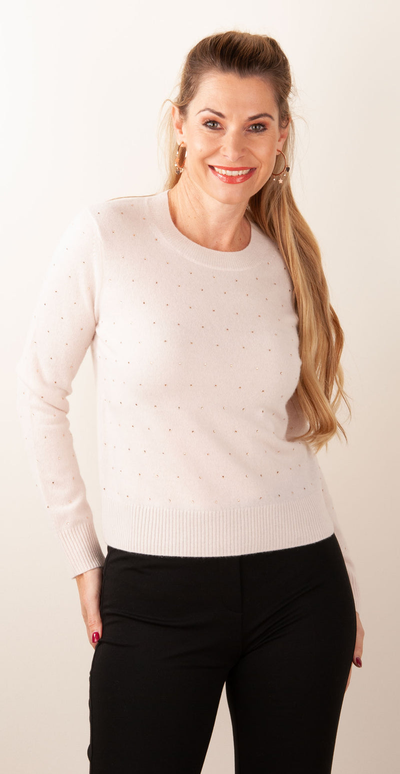 Pullover „Strass“ Beige