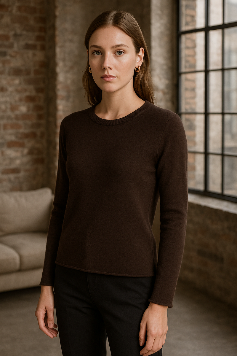 Kaschmir Pullover Dunkelbraun