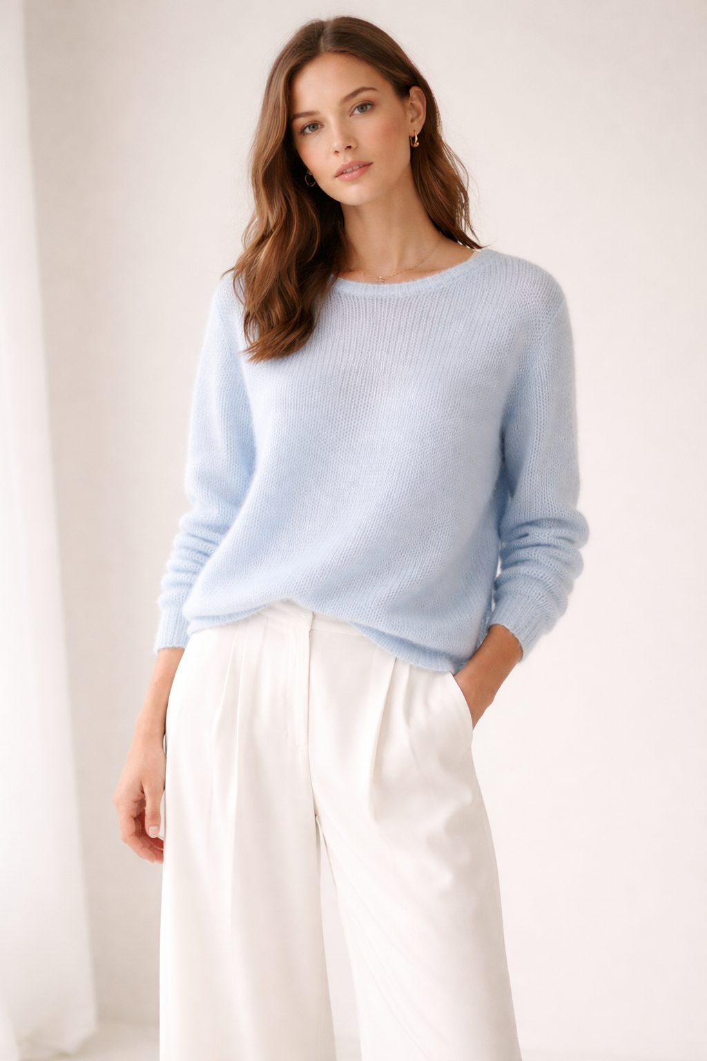 Pullover „Loose-Knit“ Hellblau