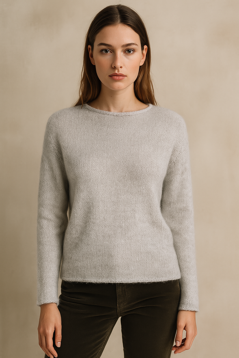Kaschmir Pullover Melange Grau