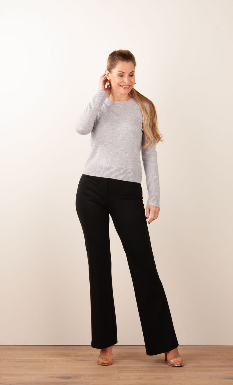Pullover „Strass“ Melange Grau